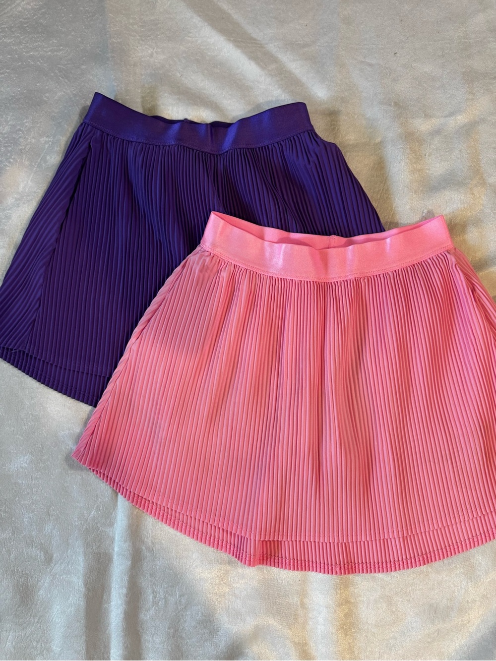 Pleated Sporty Girls Skirt Duo - Pink and Purple - With Undershorts